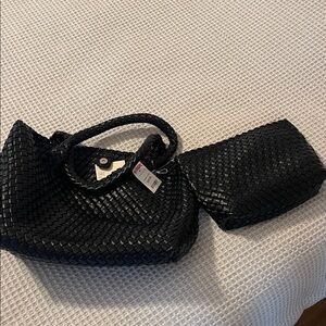 Black Woven Handbag. Brand new never used.
